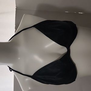 Black Lambskin Top Bra